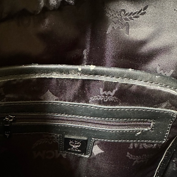 MCM Authentic Visetos Gold Studded Stark Backpack - Picture 8 of 17